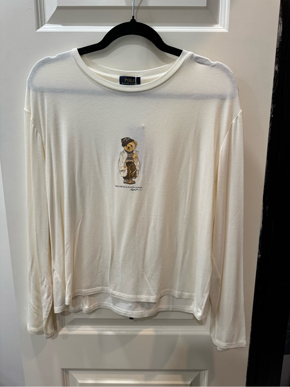 Ralph Lauren Cream Long Sleeve Pajama Tee with Tags